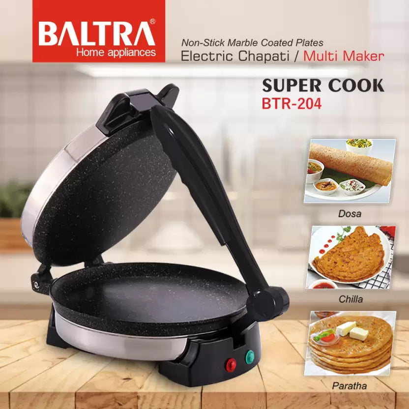 Baltra Mutipurpose Roti /Dosa /Chapati/ Paratha Maker Multi Maker Tawa 900W BTR-204 Roti/Khakhra Maker Baltra Mutipurpose Roti /Dosa /Chapati/ Paratha Maker Multi Maker Tawa 900W BTR-204 Roti/Khakhra Maker